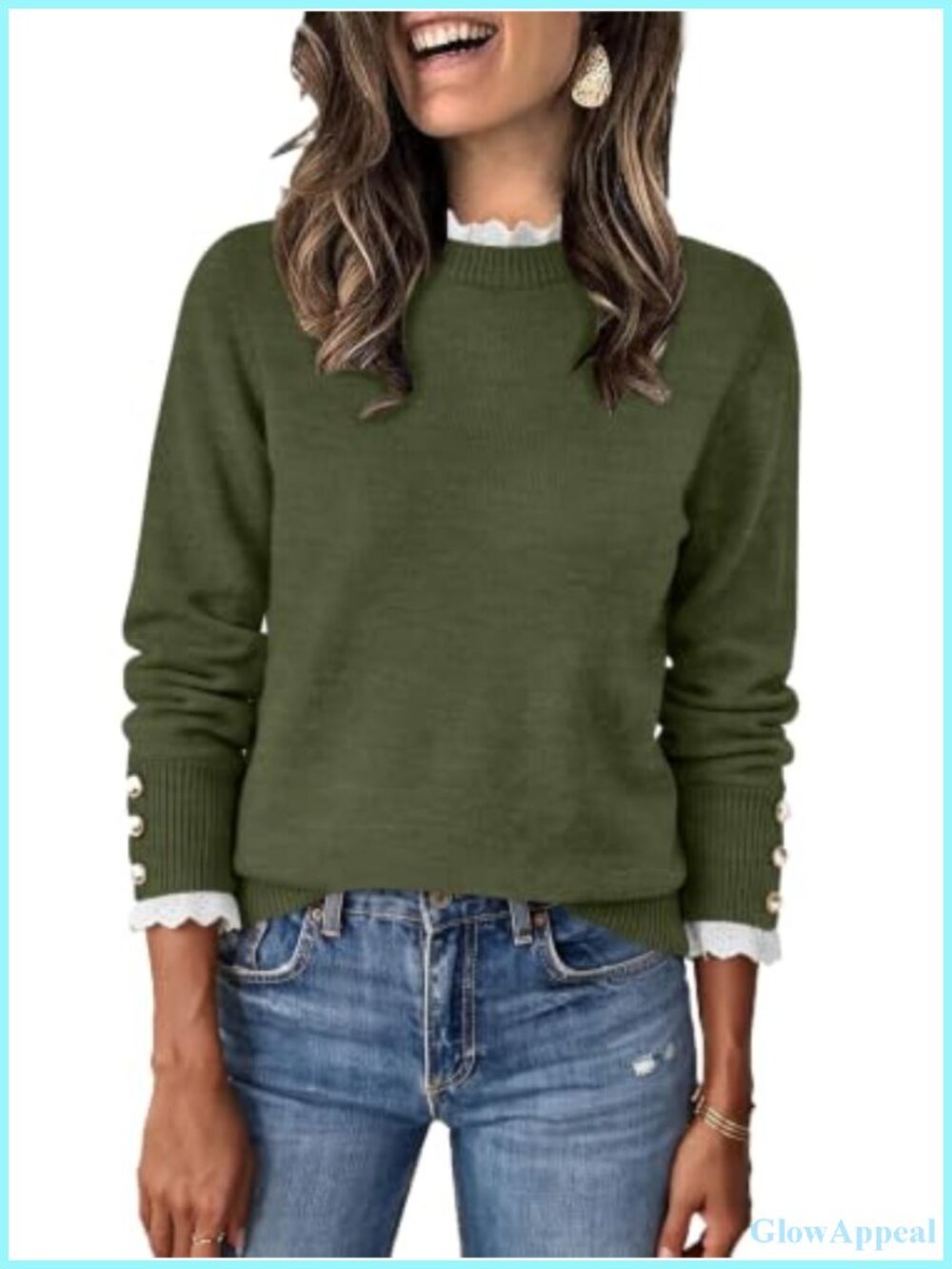 Womens Ruffle Lace Peplum Mock Neck Long Sleeve Pullover Sweater
